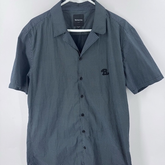 Barney Cools Blue/BlackCasual Button Down Shirt Relaxed Fit - Picture 1 of 9